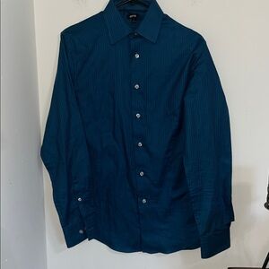 Men's Blue Button-Up Shirt